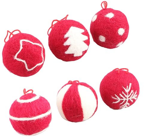 Warmhm Einzigartiger Christbaumschmuck 6 Stück Wollanhänger Dekorativ Für Hof Büro Geschäft Dekoration