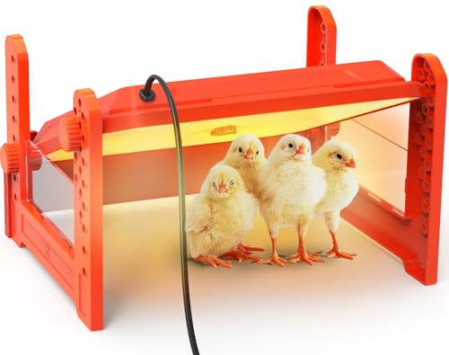 DETODDA Upgrade Chick Brooder Heizplatte, Wärmeplatte Küken, Brutheizung für Küken, Hühnerbrüter Heizplatte mit einstellbaren Höhen und Winkel, Wärmer Brutplatte für Küken oder Entenküken 48x48cm