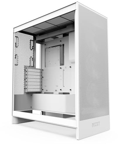 NZXT H7 Flow | Case Airflow ATX mid-tower | 3 ventole 120mm sul fondo per raffreddare la GPU | 3 ventole 120mm anteriori | Supporto anteriore radiatore da 420mm | Gestione cavi | Bianco