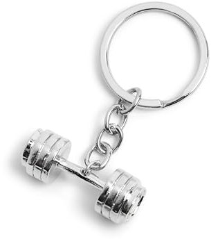 DonJordi Schlüsselanhänger Hantel - Für alle Sportler & Bodybuilder (Silber)