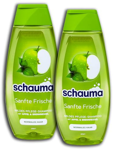 2 er Pack Schauma Shampoo SANFTE FRISCHE Apfel und Brennnessel 2 x 400ml