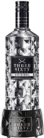 Generisch Three Sixty 0,7L (37,5% Vol) + Vodka Beleuchtung Flaschenbeleuchtung Display Glas Glorifier mit LED - [Enthält Sulfite]