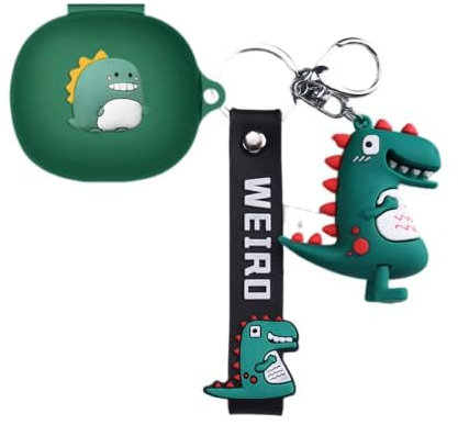 Cartoon Silicion Earphones Case for Anker Soundcore Life P3 with Keychain, Cute Wireless Bluetooth Shockproof Protector Cover Earphone Charging Box (Green)