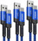 USB C Charger Cable(3Pack/1M+1M+2M), iphone 15 Charger Cable Nylon Braided USB to USB C Fast Charging for Samsung Galaxy S24 S23 S22 S21 Ultra Plus S10 Note 20 10, A15 A25 A51 A71, Pixel 7 -Blue