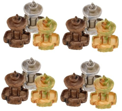 Sosoport 12 Pezzi Micro Fontana Paesaggistica Mini Fontana Ornamentale Da Giardino Mini Per Micro-Paesaggio Decorazione Giardino Ornamentale Paesaggistica