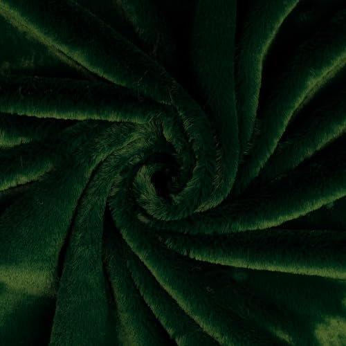 StoffBook DUNKELGRÜN ELASTISCHES KANINCHEN-FELLIMITAT KUNSTFELL STOFF STOFFE, E370