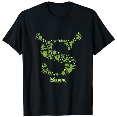 Shrek Character Silhouettes Iconic S Logo T-Shirt