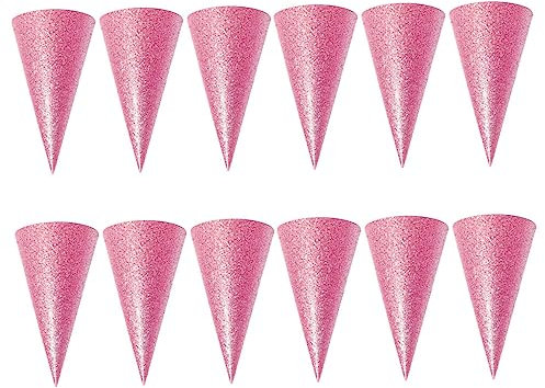 Ciieeo 36 Stk Kronenhut -Geburtstagsmütze Partyhüte Geburtstag Papierhut silberner Kegelhut festival kopfbedeckung Partyhüte für Erwachsene Kappen -Krönung Prinzenkrone Rosa