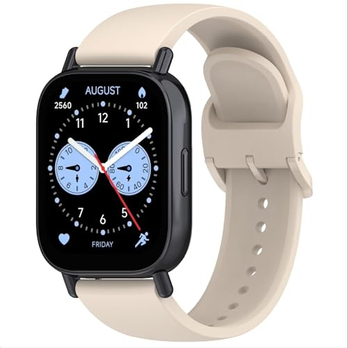 GIOPUEY Cinturini Compatibile con Xiaomi Redmi Watch 5 Lite/Active, Morbido Silicone Cinturino [Resistente all'Usura] [Traspirante] - Beige