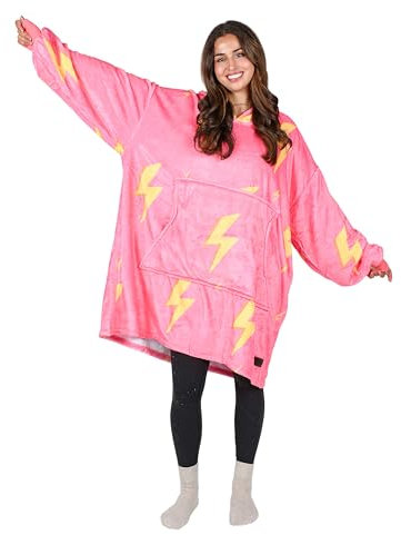 Catalonia Classy Übergroße Fleece Hoodie Decke Warme Großes Kapuzendecke Tragbare Decke zum Anziehen, Flauschige Kapuzenpulli Decke mit Ärmeln und Kapuze als Geschenkidee für Damen und Herren