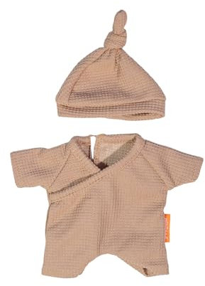 Miniland - Kleidung für 21 cm Puppe, Bekleidungszubehör für Puppen, Pyjama mit Mütze (Braun)