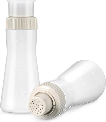 2 Pcs Cake Syrup Dispenser Rain Spray Bottle with Sealing Lid for Soaking Simple Honey Syrup 350ml Graduated Plastic Squeeze Bottle Easy Storage Reusable Baking Tools (White)