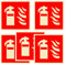 BigKego 5 pezzi cartello estintore retroilluminante autoadesivo, in PVC, protezione antincendio, 15 x 15 cm, con simbolo dell'estintore, per casa, ufficio, cantiere, magazzino, auto