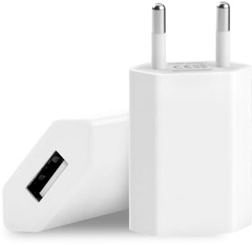 2 Pezzi Caricatore USB 5V 1A, Universale 5W Caricabatterie USB Adattatore Alimentatore Presa USBA da Muro Compatibile con iPhone Pixel Nexus Huawei Samsung Xiaomi Sony LG iWatch Cellulare