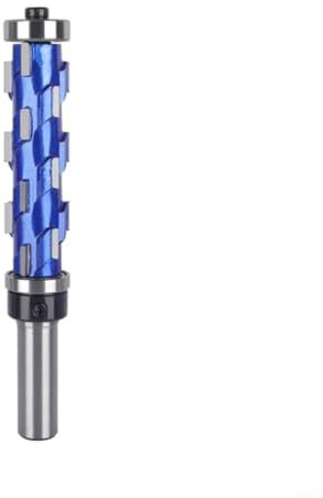 Placas reversibles, fresadora de enrasado, vástago de 12 mm, hoja de metal duro intercambiable, fresa en espiral con rodamiento de bolas, fresa de madera para trabajar bordes, azul (1 pieza de 65 mm)