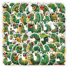 Hungry Caterpillar Aufkleber 50 Stück Wasserdichte Cute Insekten Sticker für Wasserflasche Laptop Skateboard Gepäck Handy Auto Fahrrad Computer,Vinyl Funny Cartoon Die Raupen Stickers für Erwachsene