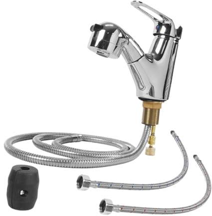 drburpily Platzsparende Wohnmobil Badarmatur mit rutschfestem Griff und Einstellbarer Wassermenge. Ausgelegt für Komfortables Duschen. Einziehbarer Duschkopf. Ergonomischer, Rutschfester Griff.