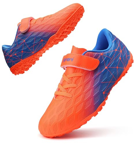 Boys Football Boots Kids Girls Soccer Shoe Athletics Training Sport Futsal Shoes Firm Ground Astro Turf Trainers Teenager Indoor Outdoor Profession Competition Football Shoes for Unisex