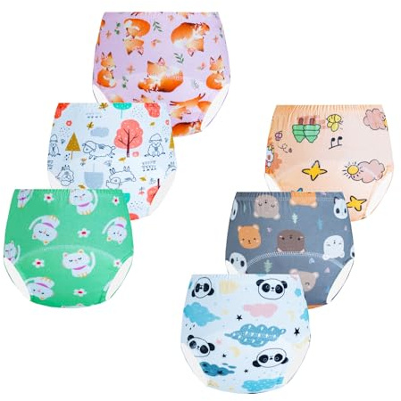 Potty Training Underwear for Girls, Toddler Training Pants for Girls (6 Packs, 3-4T, Multicolor)