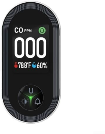 4-in-1 Gas CO Temperature and Humidity Sensor, Gas Leak Detector with HD Display, Plug-In Carbon Monoxide Alarm for UK Home Kitchen Bedroom RV(y)