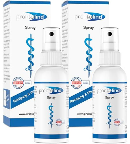 Prontolind Spray 75ml - for Antibacterial Cleaning and Care of Piercings, Tunnels, Plugs and Body modifications (2-Pack)