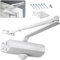 MARIE Hydraulic Spring Door Closer Soft Close Size 2 with Automatic Adjustable Arm Operated for Commercial Grade & Home 25-45KG Weight Door with Installation Video Aluminium EN1154 Certification White