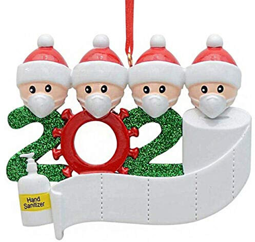 Youning Weihnachtsschmuck Familie Von 2, 3, 4, 5 Ornament 2020 Christbaumschmuck Weihnachten Anhänger Baumschmuck Weihnachtsanhänger DIY Mitbringsel Weihnachtsferien Dekorationen (Family of 4)