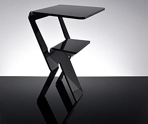 Slato Couchtisch im modernen Design aus schwarzem Acryl (32 x 26 x 48 cm)