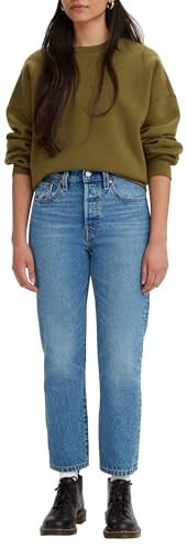 Levi's Women's 501 Crop Jeans, Medium Indigo Worn in, 29W / 26L