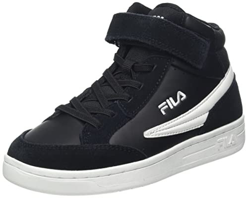 FILA Crew Velcro mid Kids Sneaker, Black, 33 EU