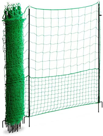 Wiesenfield WIE-CNE-500 Hühnerzaun Höhe 125 cm Länge 50 m elektrifizierbar Geflügelzaun Geflügelnetz Hühnernetz