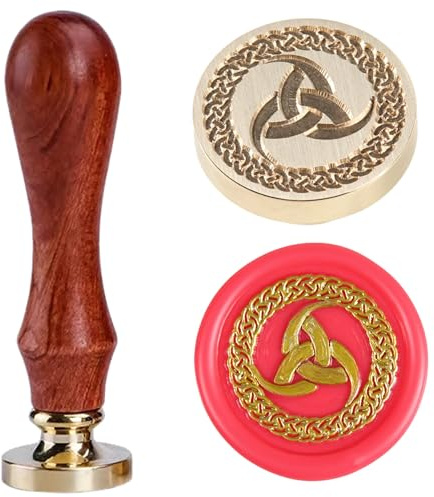 Keltischer Knoten Wachssiegel Stempel Wikinger Symbol Wikinger Wicca Odin Klassische Wikinger Rune Dreifachhorn Odin Nordic Viking Siegelwachs Stempel für Hochzeit Personalisiert