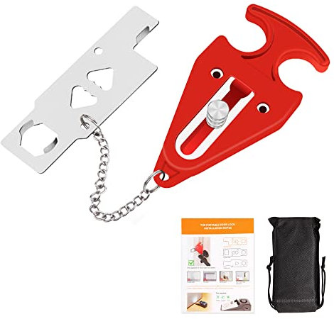 Portable Door Lock Travel Lock with Storage Bag Prevents Unauthorized Access Anti-Theft Safety and Privacy Air BNB Lock for Home Hotel Apartment