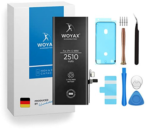 Woyax Wunderbatterie® Akku für iPhone 12 Mini | 2510mAh hoher Kapazität, Kompatibel mit iPhone 12 Mini ohne Dichtung