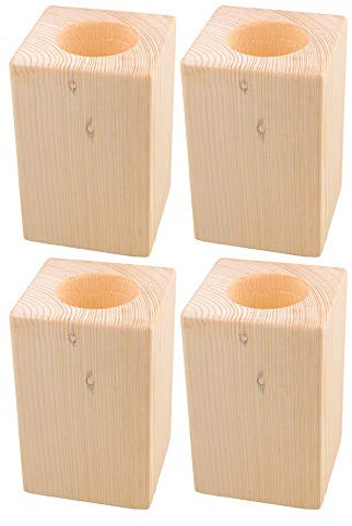 BQLZR 13,5 x 8,5 x 8,5 cm Holz Tisch Schreibtisch Bett Erhöhung Möbelheber Lagerung für 5 cm Durchmesser runde Füße bis zu 10 cm Hebebühne 4 Stück