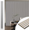 Art3d Akustikplatte für Wand und Decke 3D-geriffelt schallabsorbierende Platte mit Holz-Finish gebürstetes Silber 272 x 20 cm 4 Stück