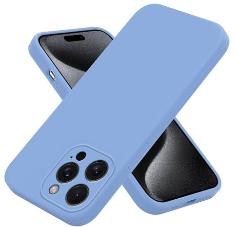 Compatible With iPhone 14 Pro Max Case, Slim Liquid Silicone Shockproof [Anti-scratch] Armor Case, Protective Soft Rubber Gel Phone Cover For iPhone 14 Pro Max - Sky Blue