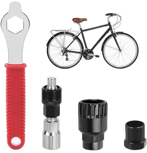 WYTNB 4-teiliges Fahrrad Tretlager Werkzeug Set, Fahrrad-Kurbel-Entfernungsset mit 1 Schlüssel, Fahrrad Kurbelabzieher und Tretlagerwerkzeug zum Entfernen der Fahrradkurbel