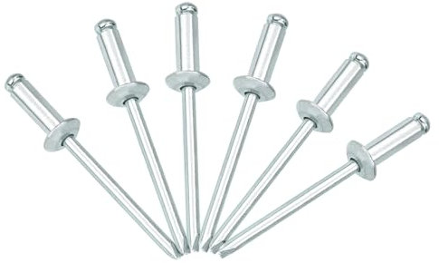 Aluminium-Nieten, 6,35 mm x 1,9 cm, 55 Stück Aluminium-Blindnieten, Popnietensortiment, Kernziehnieten, Nieten für Metall, Boot, Automobil, Eisenbahn und Kanalarbeiten