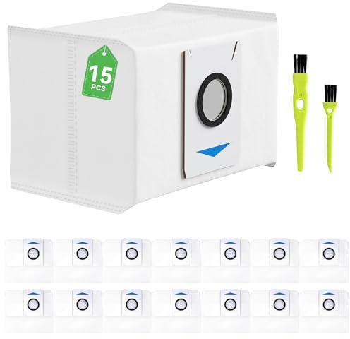 15 Stück Staubbeutel für Ecovacs Deebot X1 Omni, T10, T20, T20e Omni, T10 Plus,3L Großer Kapazität Staubsaugerbeutel Ersatzteile(15 Stück T20/T20e Omni/T10/T10 Plus)
