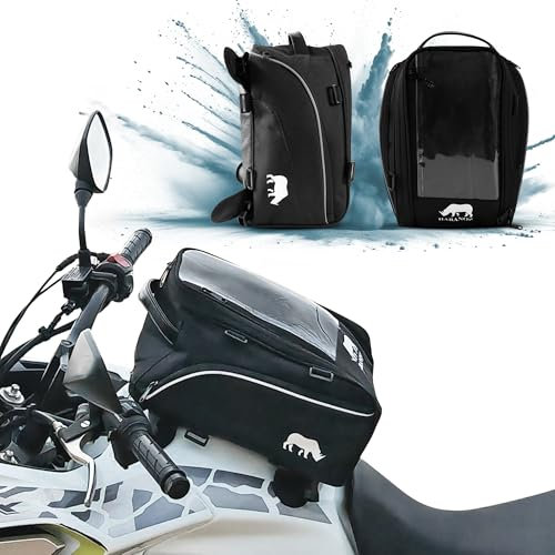 Habanon Motorrad-Tankrucksack mit Magneten und Riemen, super wasserdicht und schnell, kompatibel mit Honda, Yamaha, Suzuki, Kawasaki, BMW, universell für jeden Tank