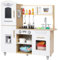 Cuisine pour Enfants, Cuisine Enfant en Bois, Cuisine Bois Enfant avec Lumière et Son, Cuisine Jouet avec Téléphone et Sorbetière, Cuisiniere Enfant, 79x82x30 cm Jouet de Cuisine, Couleur Bois