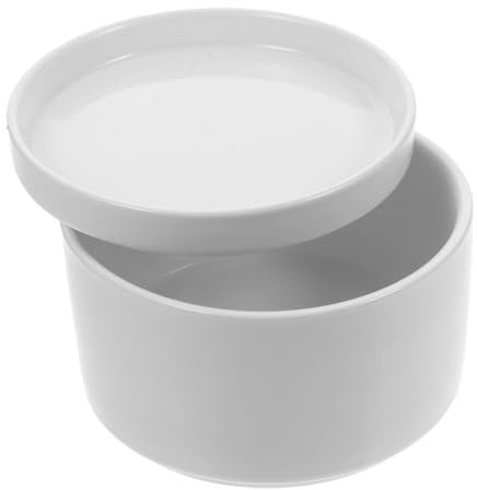 Homoyoyo Keramikdose Mit Deckel - Porzellandose in Weiß - Ideal Als Schmuckdose Oder Suppentasse Für Suppen Snacks Und Desserts Vielseitig Einsetzbar in Der Küche Und Im Haushalt