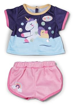 BABY born Pyjama mit Einhornmotiv - Hochwertige Puppenbekleidung - Puppenzubehör für alle Puppen der Größe 43 cm