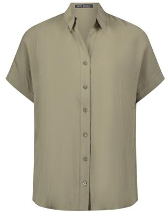 Betty Barclay Damen Schlupfbluse mit Kragen 42, Dusty Olive