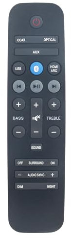 AULCMEET Fernsteuerung,HTL3140 Neu Ersetzen Sie Fernbedienung passend für Philips Soundbar Speaker HTL3110 CSS5235Y HTL3160B HTL3160S HTL3160B/79 HTL3160B/12 HTL3140B/12 HTL3140S HTL3140B/05