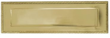 Manor Front Door Letter Plate, Polished Brass, 250mm x 75mm