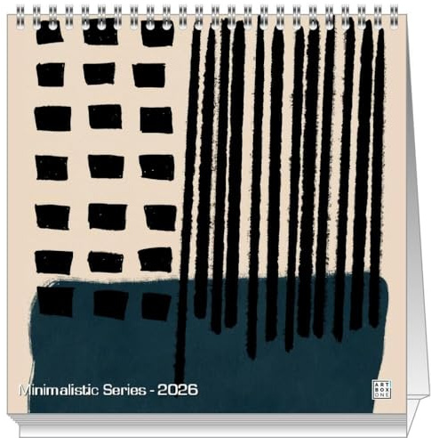 artboxONE Mini-Tischkalender 2026 Minimalistic Series Kalender Abstrakt