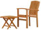 Kai Wiechmann Teak Set Stapelstuhl + Teak Fußhocker edel massiv Premium