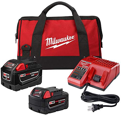 Milwaukee 48-59-1890SP M18 Kit de démarrage lithium-ion 18 V avec une batterie 9,0 Ah et une batterie 5,0 Ah et un chargeur